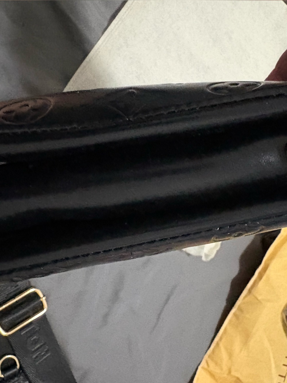 Black Quilted Monogrammed Bag